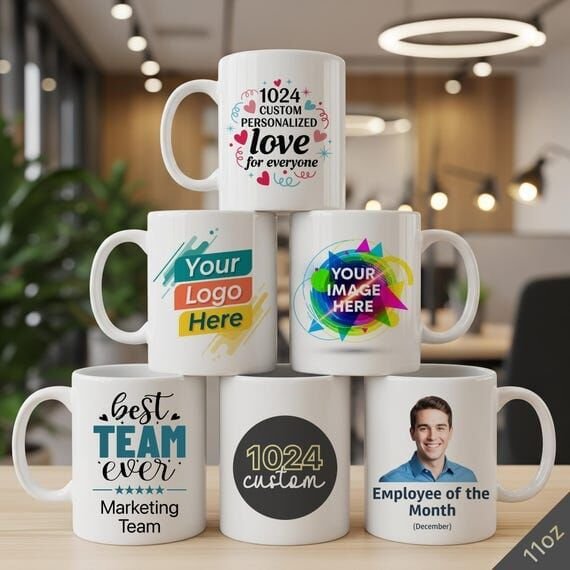 Corporate Mug Set — Trellis Finance custom print project